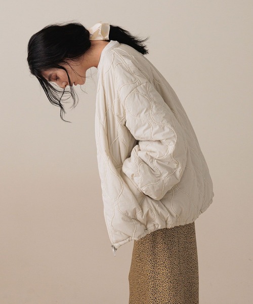 LOWRYS FARM（ローリーズファーム）の「キルティングミドルブルゾン　579778（ブルゾン・レディース・アイボリー/ブラック・FREE）」の21枚目の写真