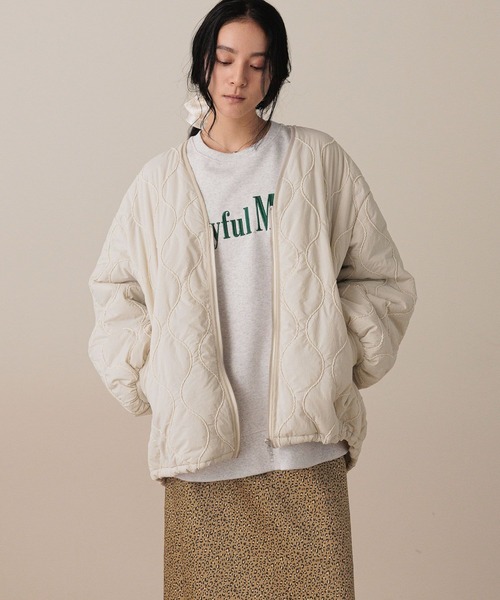 LOWRYS FARM（ローリーズファーム）の「キルティングミドルブルゾン　579778（ブルゾン・レディース・アイボリー/ブラック・FREE）」の20枚目の写真