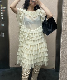 Lam Balm アンティークライクボリュームティアードワンピース Lam Balm】アンティークライクボリュームティアードワンピース – LA