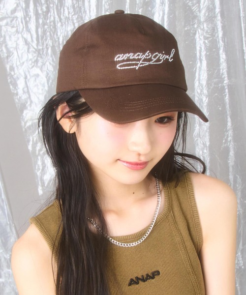ANAP GiRL(アナップガール)の「ラインストーン ロゴ キャップ(キャップ・キッズ・ブラウン/ブラック/ライトグレー・ONE SIZE)」の15枚目の写真