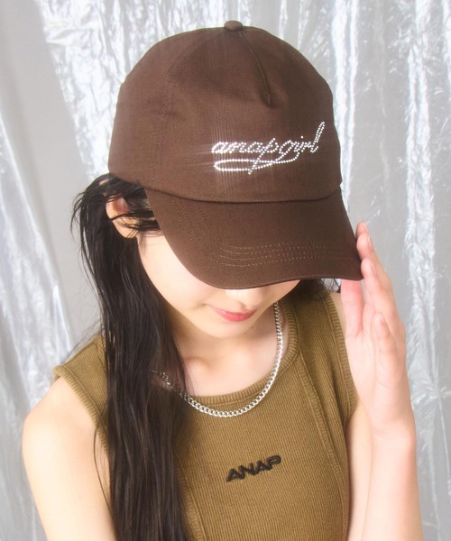 ANAP GiRL(アナップガール)の「ラインストーン ロゴ キャップ(キャップ・キッズ・ブラウン/ブラック/ライトグレー・ONE SIZE)」の16枚目の写真