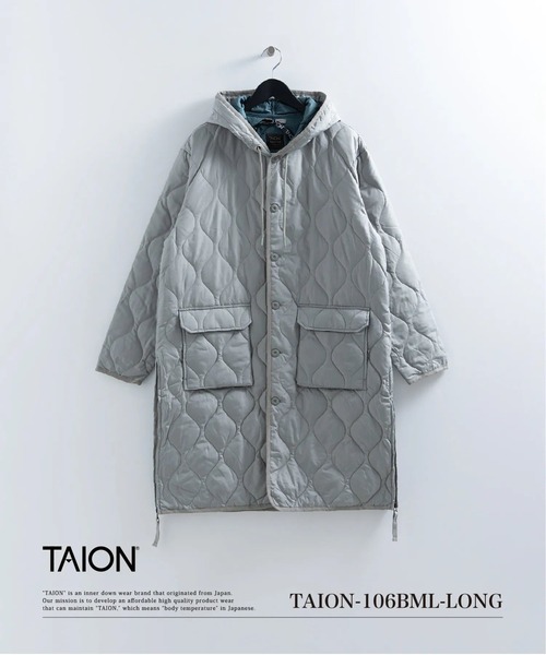 TAION(タイオン)の「【TAION(タイオン)】〈ユニセックス〉ミリタリー フード ダウンコート(ダウンジャケット/コート・メンズ・ブラック/インディゴブルー/ダークカーキ/ダークグリーン系/オリーブ/ダークオリーブ・M/XL/L/S)」の5枚目の写真