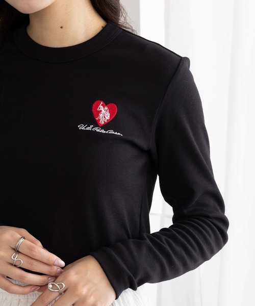 U.S. POLO ASSN.(ユーエスポロアッスン)の「【U.S. POLO ASSN.】ビューティースムースタッチ ハートロングスリーブT ロンT(Tシャツ/カットソー・レディース・ネイビー/ホワイト/ピンク/ブラック・S/M)」の3枚目の写真