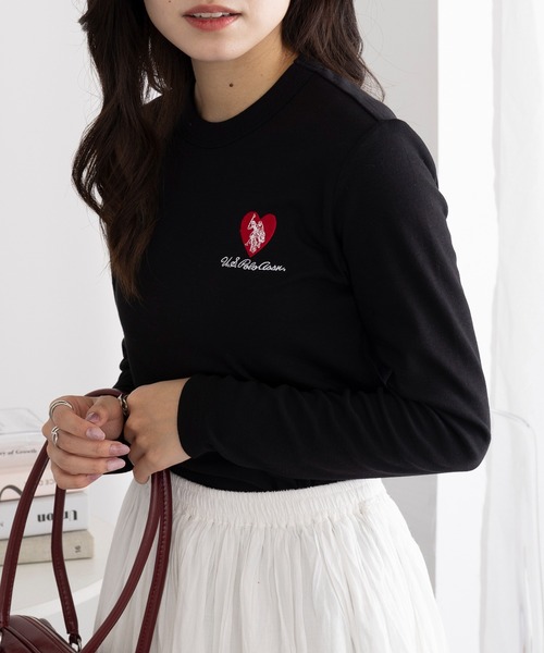 U.S. POLO ASSN.(ユーエスポロアッスン)の「【U.S. POLO ASSN.】ビューティースムースタッチ ハートロングスリーブT ロンT(Tシャツ/カットソー・レディース・ネイビー/ホワイト/ピンク/ブラック・S/M)」の14枚目の写真