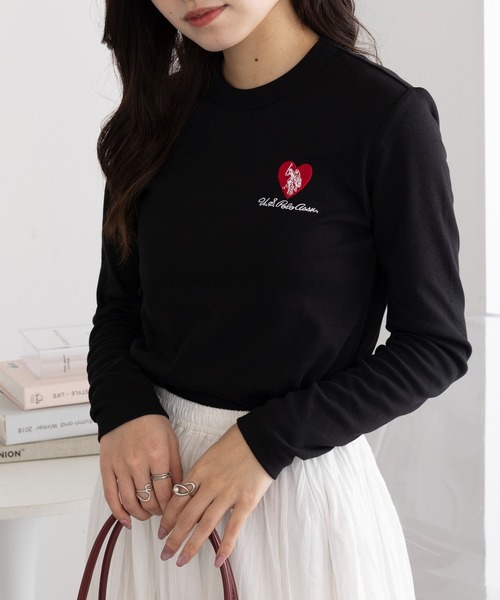 U.S. POLO ASSN.(ユーエスポロアッスン)の「【U.S. POLO ASSN.】ビューティースムースタッチ ハートロングスリーブT ロンT(Tシャツ/カットソー・レディース・ネイビー/ホワイト/ピンク/ブラック・S/M)」の15枚目の写真