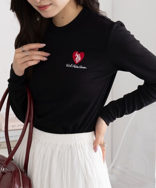 U.S. POLO ASSN.(ユーエスポロアッスン)の「【U.S. POLO ASSN.】ビューティースムースタッチ ハートロングスリーブT ロンT(Tシャツ/カットソー・レディース・ネイビー/ホワイト/ピンク/ブラック・S/M)」の16枚目の写真