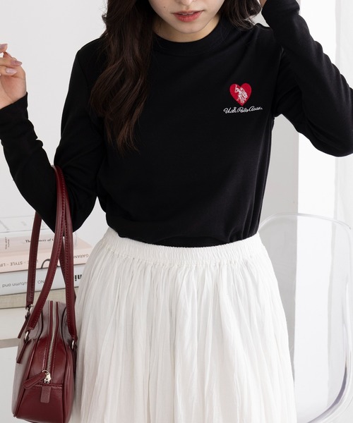 U.S. POLO ASSN.(ユーエスポロアッスン)の「【U.S. POLO ASSN.】ビューティースムースタッチ ハートロングスリーブT ロンT(Tシャツ/カットソー・レディース・ネイビー/ホワイト/ピンク/ブラック・S/M)」の17枚目の写真
