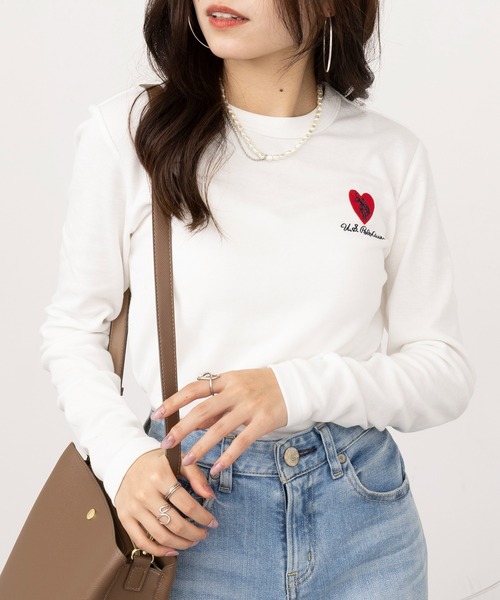 U.S. POLO ASSN.(ユーエスポロアッスン)の「【U.S. POLO ASSN.】ビューティースムースタッチ ハートロングスリーブT ロンT(Tシャツ/カットソー・レディース・ネイビー/ホワイト/ピンク/ブラック・S/M)」の8枚目の写真