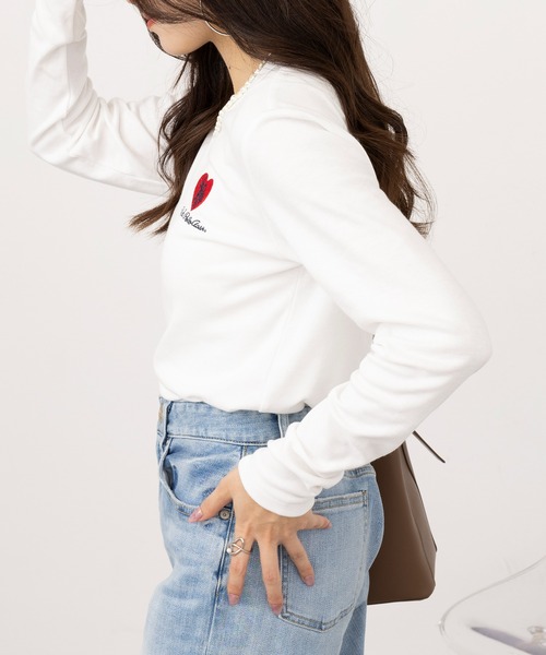 U.S. POLO ASSN.(ユーエスポロアッスン)の「【U.S. POLO ASSN.】ビューティースムースタッチ ハートロングスリーブT ロンT(Tシャツ/カットソー・レディース・ネイビー/ホワイト/ピンク/ブラック・S/M)」の9枚目の写真