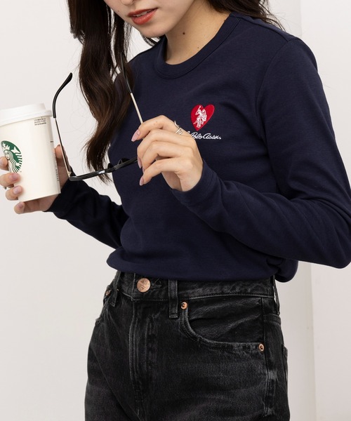U.S. POLO ASSN.(ユーエスポロアッスン)の「【U.S. POLO ASSN.】ビューティースムースタッチ ハートロングスリーブT ロンT(Tシャツ/カットソー・レディース・ネイビー/ホワイト/ピンク/ブラック・S/M)」の22枚目の写真
