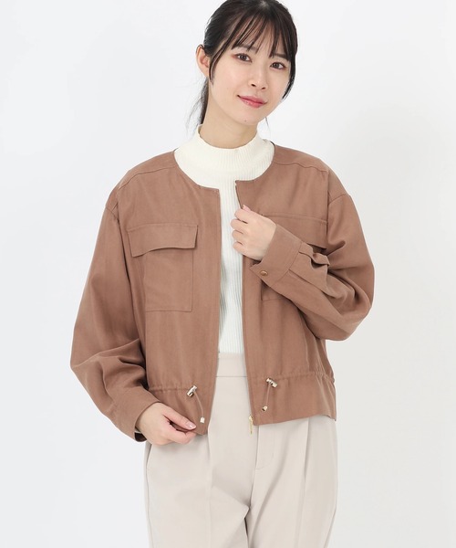 STRAWBERRY-FIELDS（ストロベリーフィールズ）の「ライトコーデュロイ_ライトコーデュロイブルゾン（シャツ/ブラウス・レディース・オフホワイト/モカ・2）」の2枚目の写真