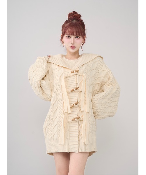 Darich（ダーリッチ）の「ケーブルアンサンブルニットミニワンピース