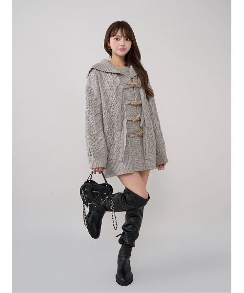 ケーブルアンサンブルニットミニワンピース（ワンピース）｜Darich