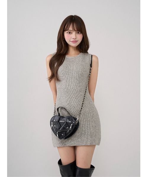 Darich ロゴケーブルニットミニワンピース ケーブルアンサンブルニット