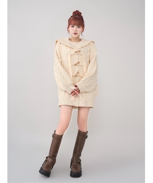 Darich（ダーリッチ）の「ケーブルアンサンブルニットミニワンピース