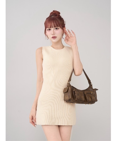 ケーブルアンサンブルニットミニワンピース（ワンピース）｜Darich