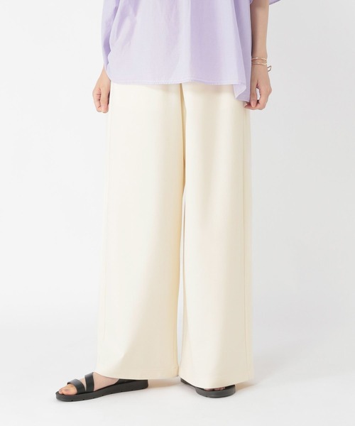 studio CLIP（スタディオクリップ）の「シルケットポンチワイドパンツ[プチ・トールサイズあり]（その他パンツ・レディース・ブラック/オフホワイト/ライトグレー/スモーク・FREE）」の5枚目の写真