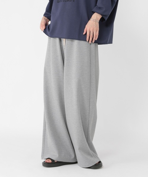 studio CLIP（スタディオクリップ）の「シルケットポンチワイドパンツ[プチ・トールサイズあり]（その他パンツ・レディース・ブラック/オフホワイト/ライトグレー/スモーク・FREE）」の11枚目の写真