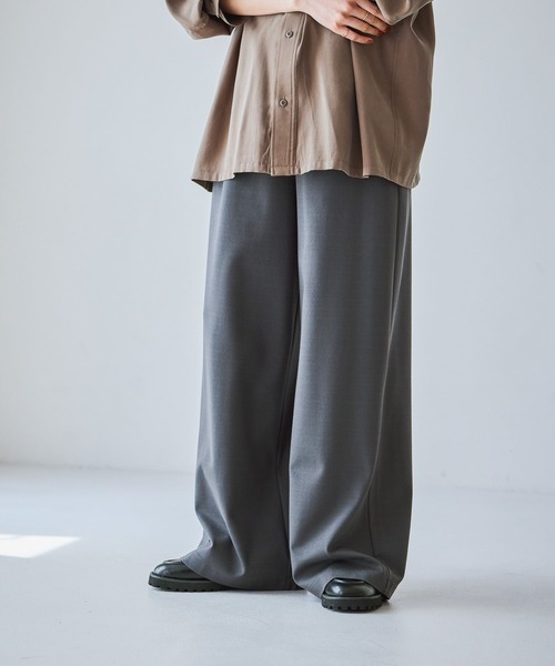 セール】シルケットポンチワイドパンツ[プチ・トールサイズあり
