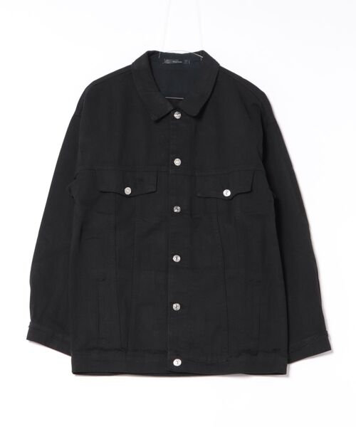 ARCHIVER（アーカイバ）の「【Bl】 ダメージデニムジャケット（デニムジャケット・メンズ・ブルー/ブラック・LARGE/MEDIUM）」の2枚目の写真