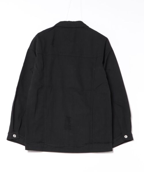 ARCHIVER（アーカイバ）の「【Bl】 ダメージデニムジャケット（デニムジャケット・メンズ・ブルー/ブラック・LARGE/MEDIUM）」の3枚目の写真