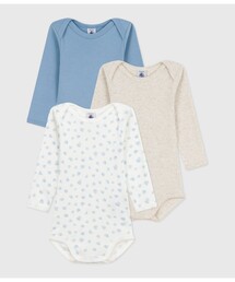 PETIT BATEAU（プチバトー）の「長袖ボディ３枚組（ロンパース）」