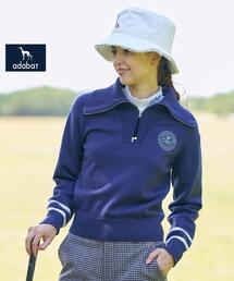adabat（アダバット）の「【ADABAT NAVY】ハーフジップワイドカラーニット（ニット/セーター）」
