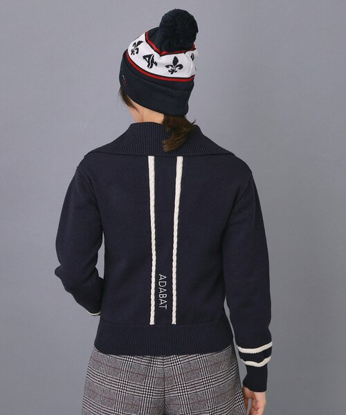 adabat（アダバット）の「【ADABAT NAVY】ハーフジップワイドカラーニット（ニット/セーター・レディース・ネイビー/ベージュ/オフホワイト・42/40/38）」の13枚目の写真