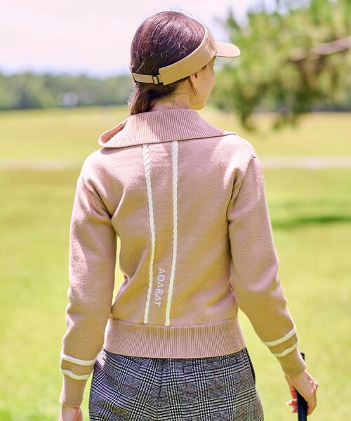 adabat（アダバット）の「【ADABAT NAVY】ハーフジップワイドカラーニット（ニット/セーター・レディース・ネイビー/ベージュ/オフホワイト・42/40/38）」の19枚目の写真
