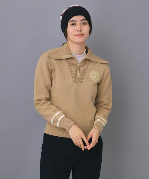 adabat（アダバット）の「【ADABAT NAVY】ハーフジップワイドカラーニット（ニット/セーター・レディース・ネイビー/ベージュ/オフホワイト・42/40/38）」の21枚目の写真