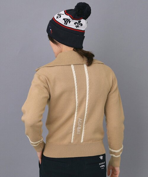 adabat（アダバット）の「【ADABAT NAVY】ハーフジップワイドカラーニット（ニット/セーター・レディース・ネイビー/ベージュ/オフホワイト・42/40/38）」の22枚目の写真