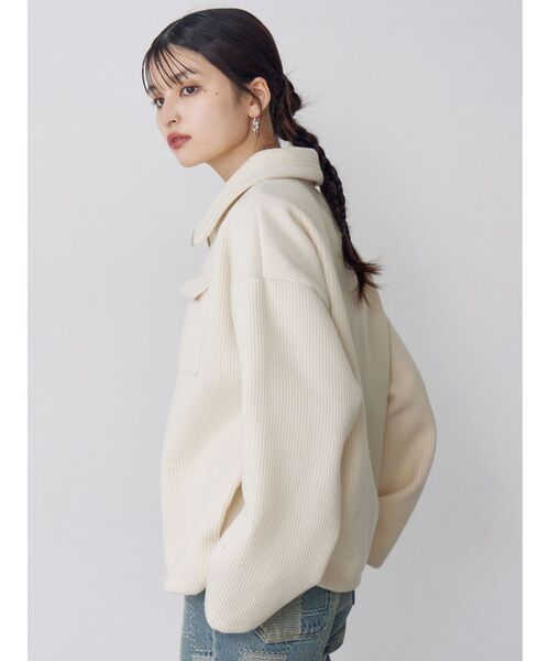 MURUA(ムルーア)の「【セットアップ対応】スタンドZIPブルゾン(ブルゾン・レディース・ネイビー/アイボリー・FREE)」の11枚目の写真