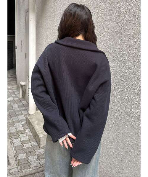 MURUA(ムルーア)の「【セットアップ対応】スタンドZIPブルゾン(ブルゾン・レディース・ネイビー/アイボリー・FREE)」の18枚目の写真