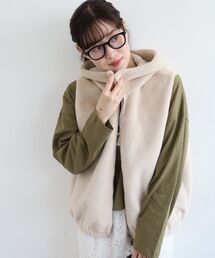 le.coeur blanc | ファーフードベスト(その他アウター)