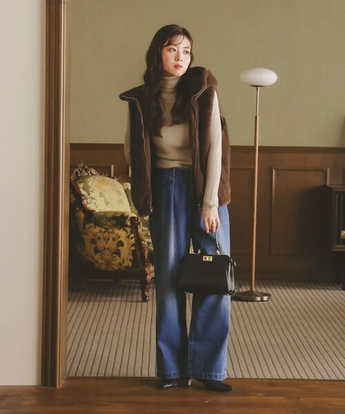 le.coeur blanc（ルクールブラン）の「ファーフードベスト（その他アウター・レディース・アイボリー/ダークブラウン・38）」の8枚目の写真