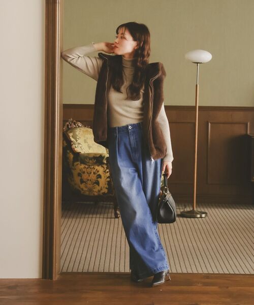 le.coeur blanc（ルクールブラン）の「ファーフードベスト（その他アウター・レディース・アイボリー/ダークブラウン・38）」の9枚目の写真