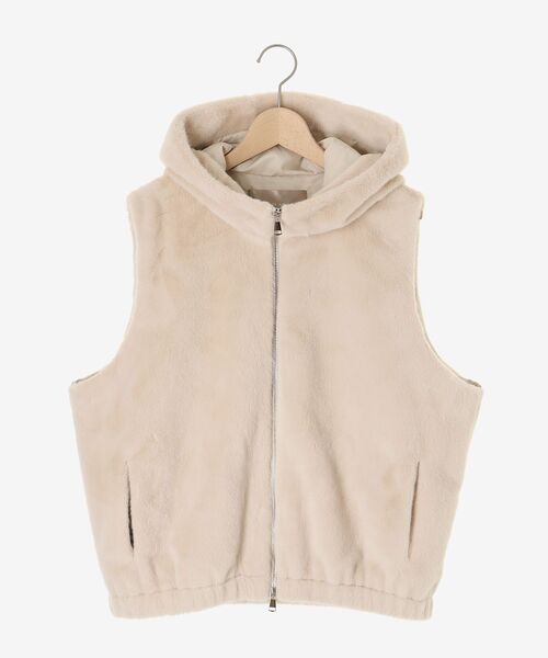 le.coeur blanc（ルクールブラン）の「ファーフードベスト（その他アウター・レディース・アイボリー/ダークブラウン・38）」の10枚目の写真