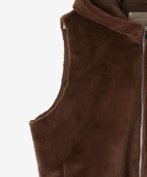 le.coeur blanc（ルクールブラン）の「ファーフードベスト（その他アウター・レディース・アイボリー/ダークブラウン・38）」の21枚目の写真