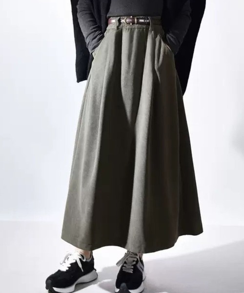 SPIGA(スピーガ)の「コーディロイギャザーロングスカート(スカート・レディース・ホワイト/ブラック/ブラウン/カーキ/イエロー/ダークグレー/ボルドー・MEDIUM/LARGE/X-LARGE)」の6枚目の写真