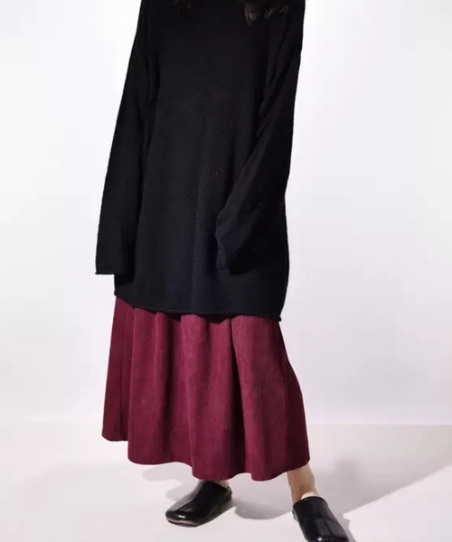 SPIGA(スピーガ)の「コーディロイギャザーロングスカート(スカート・レディース・ホワイト/ブラック/ブラウン/カーキ/イエロー/ダークグレー/ボルドー・MEDIUM/LARGE/X-LARGE)」の9枚目の写真