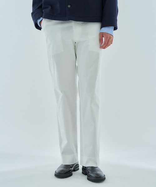 ESTNATION（エストネーション）の「ESTNATION / コットンツイル トラウザーズ（スラックス・メンズ・オリーブ/ホワイト・48/50/46）」の2枚目の写真