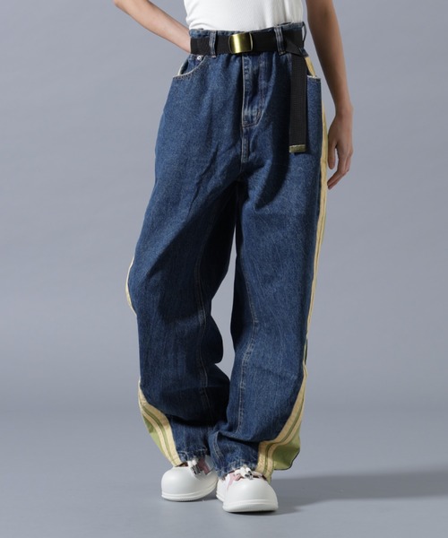 SIS(エスアイエス)の「SIS/エスアイエス/LINE Denim Pants(デニムパンツ・レディース・ブルー/ブラック・L/M)」の1枚目の写真