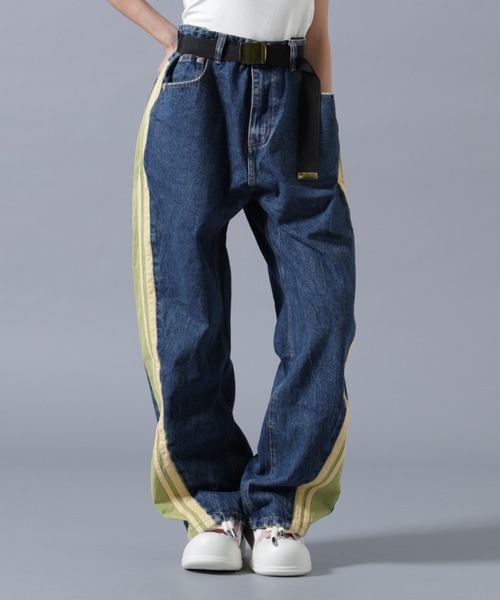 SIS(エスアイエス)の「SIS/エスアイエス/LINE Denim Pants(デニムパンツ・レディース・ブルー/ブラック・L/M)」の4枚目の写真