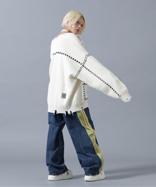SIS(エスアイエス)の「SIS/エスアイエス/LINE Denim Pants(デニムパンツ・レディース・ブルー/ブラック・L/M)」の11枚目の写真
