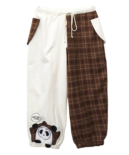 PANDIESTA（パンディエスタ）の「サメパンダチェック切替シャカシャカバルーンパンツ(M2)（その他パンツ・メンズ・チャコール/アイボリー・M/L/XL）」の3枚目の写真