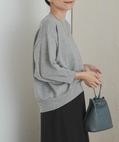 URBAN RESEARCH DOORS（アーバンリサーチドアーズ）の「ウォッシャブルブライトプルオーバー（ニット/セーター・レディース・ライトグレー/チャコールグレー/ブラウン・MEDIUM）」の7枚目の写真