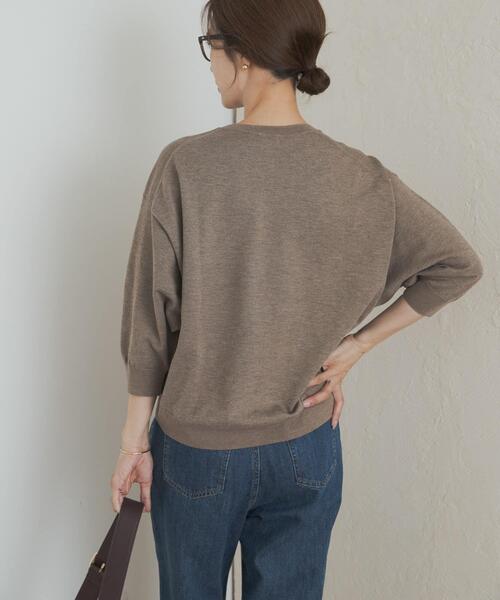 URBAN RESEARCH DOORS（アーバンリサーチドアーズ）の「ウォッシャブルブライトプルオーバー（ニット/セーター・レディース・ライトグレー/チャコールグレー/ブラウン・MEDIUM）」の14枚目の写真