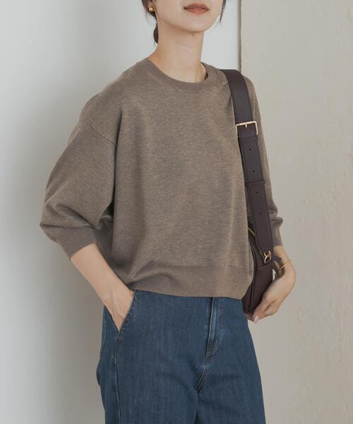 URBAN RESEARCH DOORS（アーバンリサーチドアーズ）の「ウォッシャブルブライトプルオーバー（ニット/セーター・レディース・ライトグレー/チャコールグレー/ブラウン・MEDIUM）」の16枚目の写真