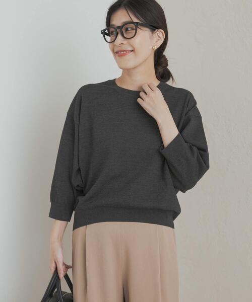 URBAN RESEARCH DOORS（アーバンリサーチドアーズ）の「ウォッシャブルブライトプルオーバー（ニット/セーター・レディース・ライトグレー/チャコールグレー/ブラウン・MEDIUM）」の20枚目の写真