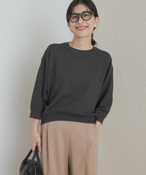 URBAN RESEARCH DOORS（アーバンリサーチドアーズ）の「ウォッシャブルブライトプルオーバー（ニット/セーター・レディース・ライトグレー/チャコールグレー/ブラウン・MEDIUM）」の21枚目の写真